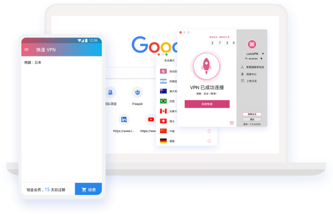 快连加速示意